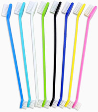 Dog Toothbrush Set of 8 - Dual Headed Dental Toothbrush for Dogs and Cats