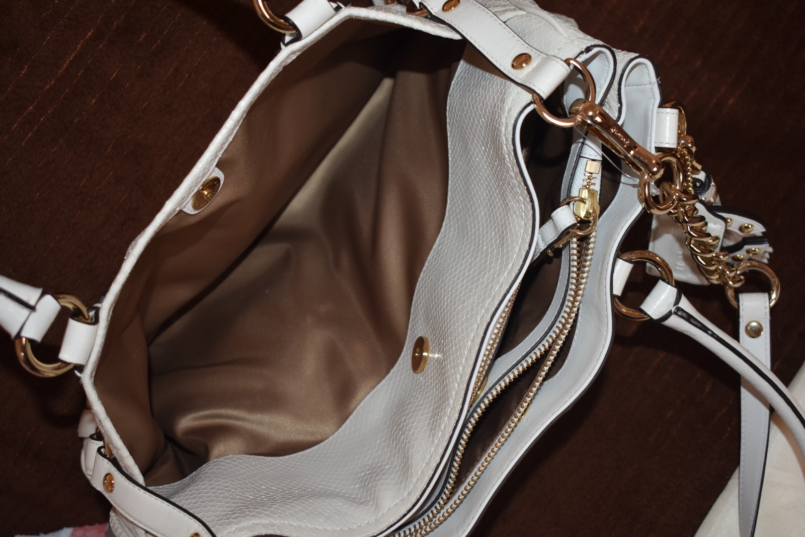 Pre Owned COACH Embossed Exotic Python Sierra Whi… - image 21