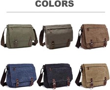 Men Vintage Shoulder Messenger Bag Canvas Satchel School Military Crossbody Bags