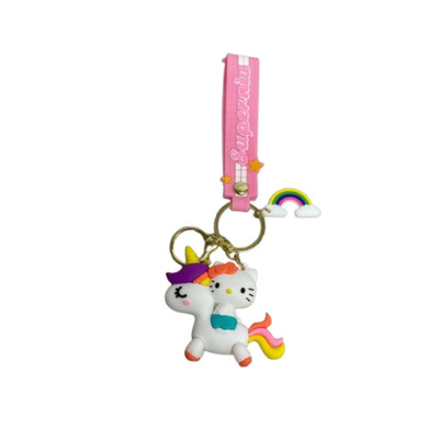 Hello Kitty Unicorn Ride Silicone 3D Keychain Charm Assorted Colors