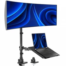 VIVO Single Ultrawide Monitor and Laptop Extra Tall Desk Mount, Up to 49" Screen