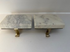 2pk Marble Christmas Stocking Holder White/Gold