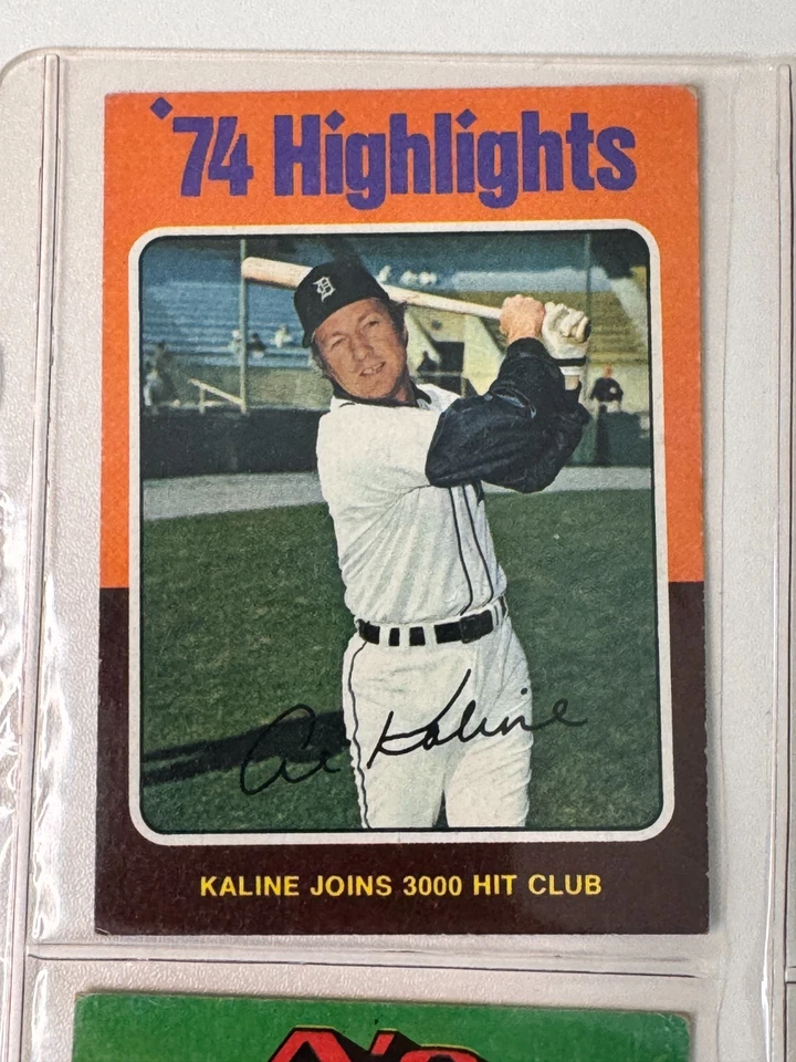 Lote de estrellas de béisbol Topps 1974 - Al Kaline 3000 Hit Highlight, Jim Palmer y más Foto 3 de 4