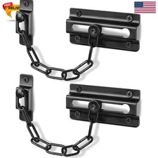 2 Pack Door Chain Lock Black, Security Door Chain for Inside Door, Thickened...
