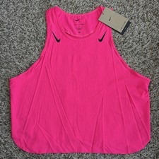 Nike Women  s Large AeroSwift Dri-FIT ADV Racing Cropped Tank Top Pink FN2713-645