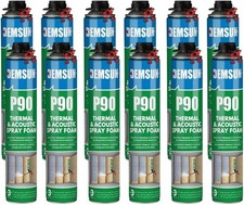 P90 THERMCOAT INSULATION & ACOUSTIC PROF FOAM 12 Pack 850ML GAP FILLER
