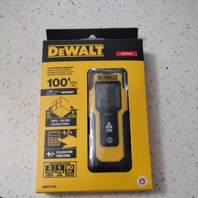 DeWalt Laser Distance Measurer 100ft Range Area/Volume Calculations