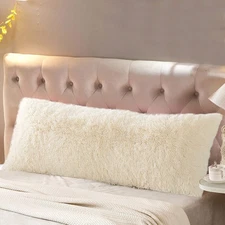 Luxury Long Hair, PV Fur, Faux Fur Body Pillow Cover/Case 21inx54in with Hidd...