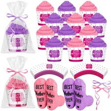 12 Pack Mothers Day Gift Socks For Moms Medium Tall Pink Purple Hosiery Set