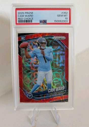 Cam Ward 2025 Prizm Red Choice #/20 Titans RC (PSA 10 GEM MINT) Pop 1