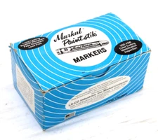 Markal "B" MULTI Color Solid Paint Stick Marker Box of 12 Lead Free Crayon NOS