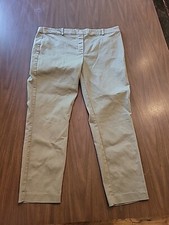 H M Khaki Green Elastic Waist Pants Women  s Size 18 Pull On