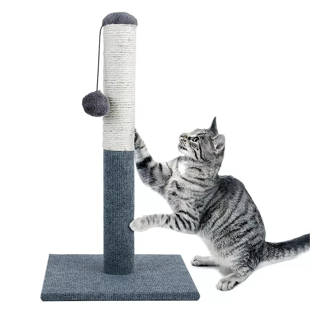 TALL LARGE CAT SCRATCHING POST 55CM STRONG NATURAL SISAL POLE
