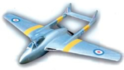 DE HAVILLAND D.H. 100 VAMPIRE FB5 (Spannweite 680 mm). Modellbauplan