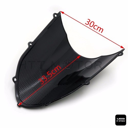 ESCUDO PARABRISAS TRANSPARENTE DOBLE BURBUJA NEGRO PARA 2004-2005 KAWASAKI ZX10R - Imagen 8 de 9