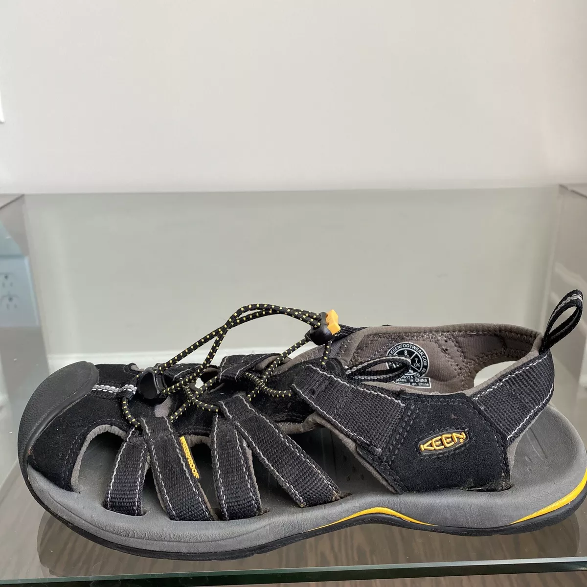 Keen Mens Kanyon Fisherman Sandals Black Waterproof Bungee Cord 1126 BKGA US 8