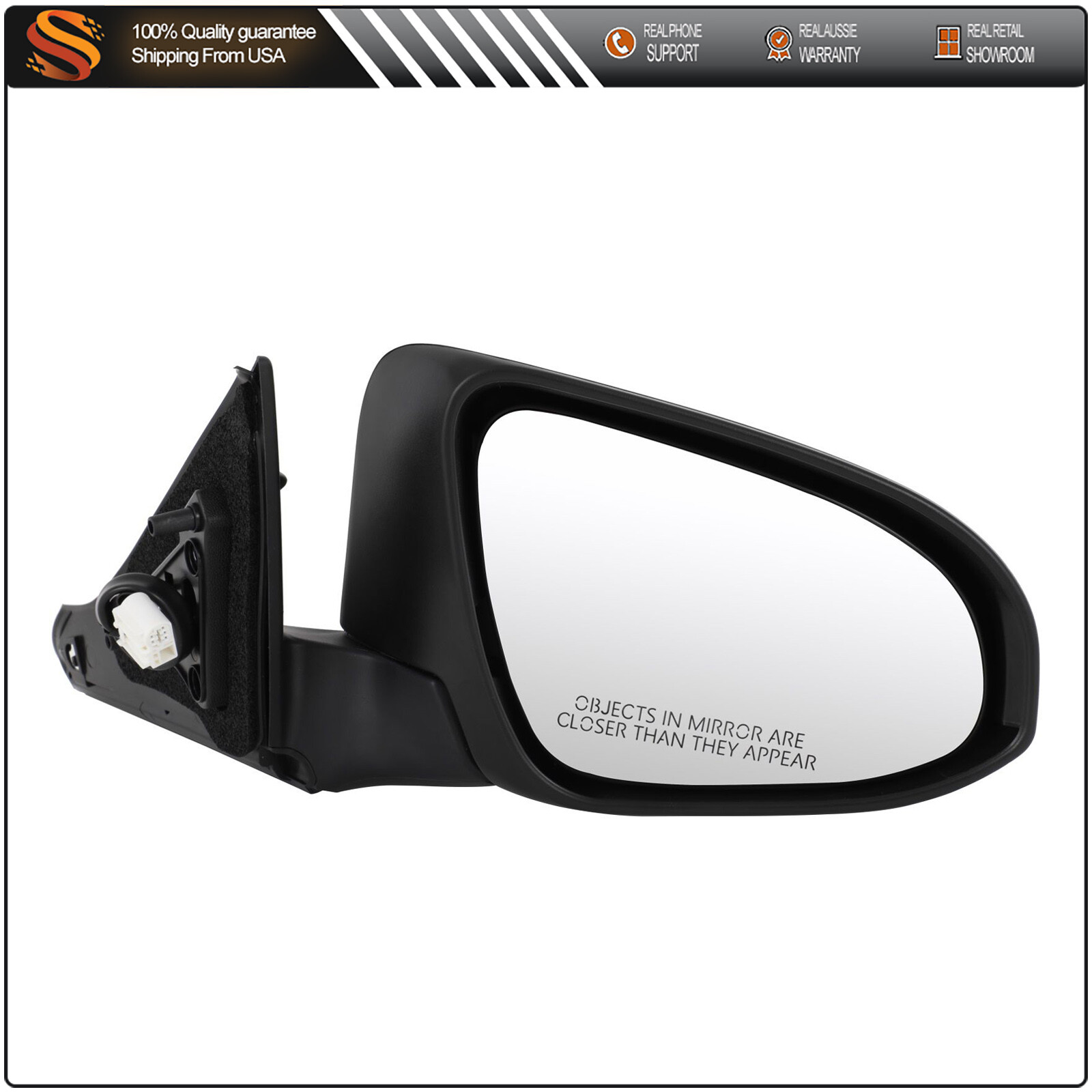 For 2015-2017 TOYOTA CAMRY View Mirror Power Heated Passenger Rh Side 5pin Black