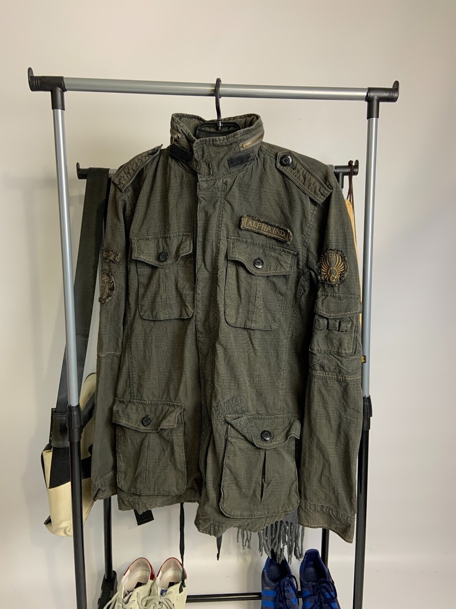ジャケット・アウター ALPHA INDUSTRIES INC,cotton army jacket Alpha Industries Military Jacket XS Cotton Black Durable