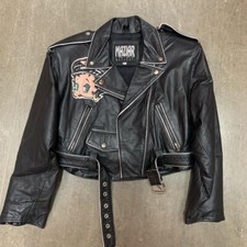 Betty Boop Vintage Biker Leather Jacket Size XL