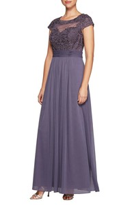 NWT-429-ALEX-EVENINGS-WOMEN-039-S-PURPLE-EMBROIDERED-MESH-A-LINE-GOWN-DRESS-SIZE-10