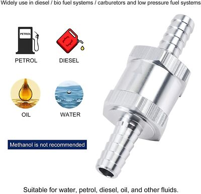 1pcs 12mm 1/2'' Fuel Line Non-Return One Way Air Fuel Oil Check Valve Diesel Gas