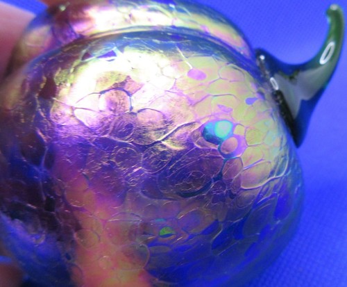 Glass Eye Studio Iridescent Plum Fruit 3.25" Hand Blown Art Glass Made in USA - Picture 10 of 12