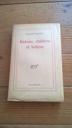 Bâtons, chiffres et lettres. R. Queneau . Gallimard, 1950 - Photo 1 sur 4