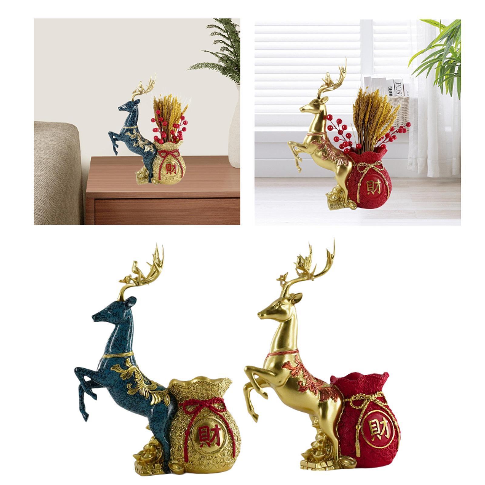 Deer Statue Desk Ornament Creative Design Collectibles Vivid Details Resin