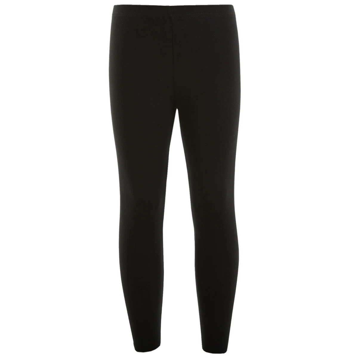 KIDS GIRLS BLACK PLAIN FULL LENGTH STRETCHABLE LEGGINGS GREAT FIT 7 - 13  YEARS