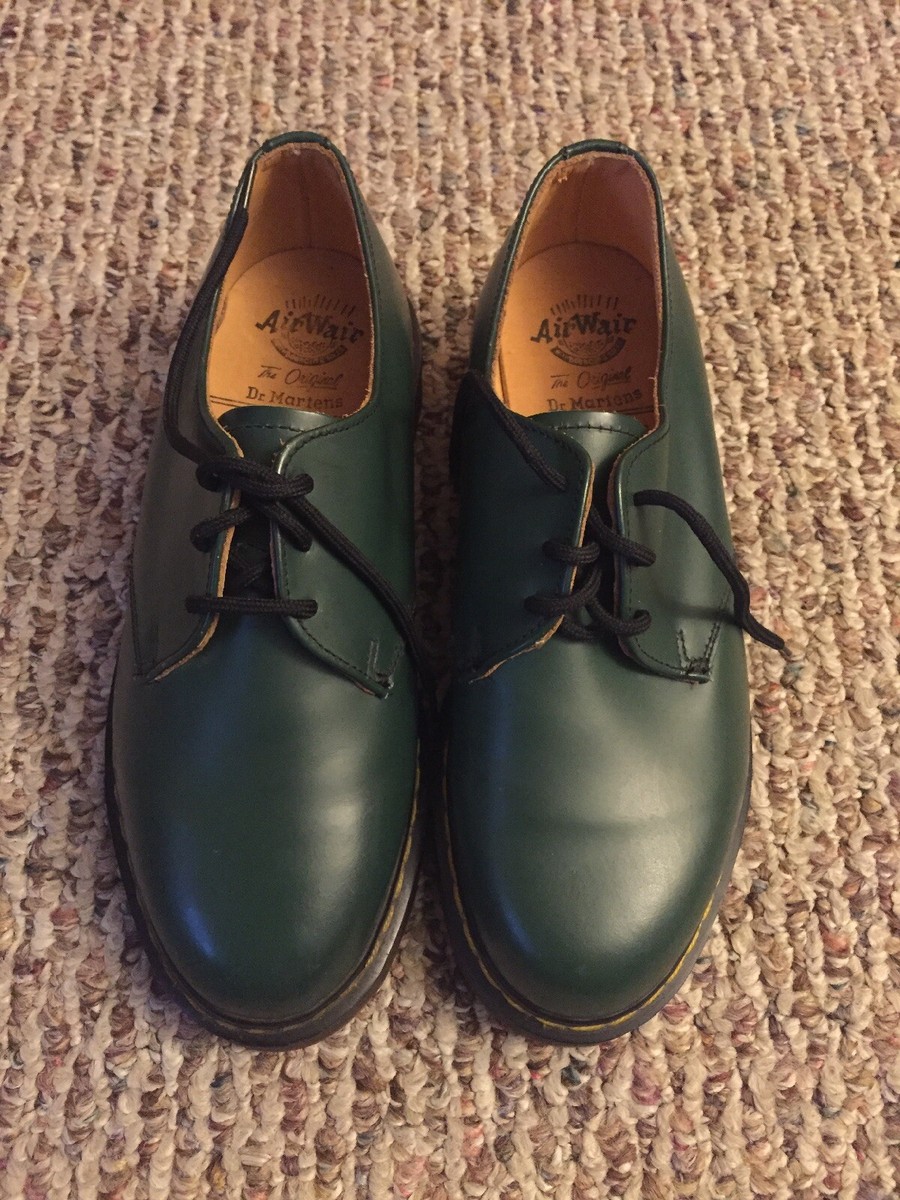 Dr. Martens ダークグリーン オックスフォードシューズ Dr. Martens Air Cushion Sole Oil Fat Acid Petrol Alkali Resistant