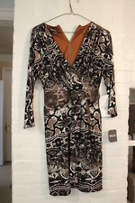 NWT Muse SNAKESKIN Faux Wrap Dress Polyester Sz 2 - Wardrobe MUST HAVE Ret. $128