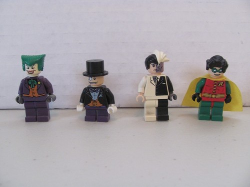 Lego DC Minifig Magnets - Joker, Penguin, Two-Face Robin GOOD CONDITION