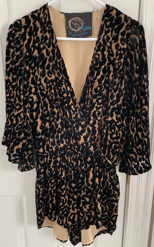 Mameluco Boho Blue Life Wild & Free 100 % seda leopardo M Foto 2 de 4