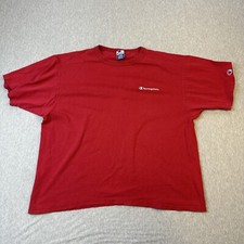 VTG Champion USA Made Single Stitch Script Logo Shirt - Sz XXL - Red See Pics