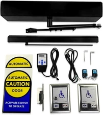 Black Automatic Electric Door Opener with Washroom Switch and Fail Safety Strike