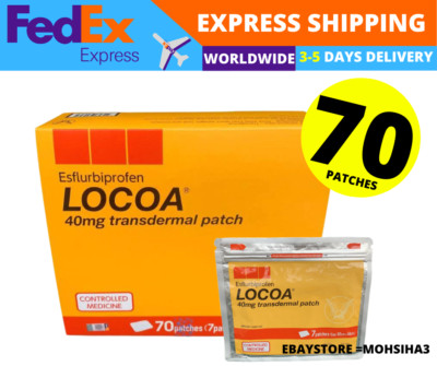 70 Patch/10 Packs LOCOA Esflurbiprofen Transdermal Patch Joint Pain Relief 40mg