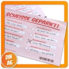 Scheiße geparkt Strafzettel Falschparker Scherzartikel Notizblock Parkscheibe