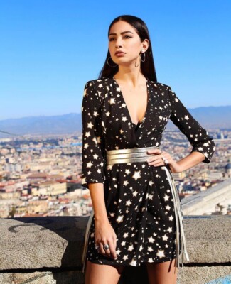 Elisabetta Franchi Dress Stars - Morning stars - 3/4 Sleeves - Pockets Size XS S