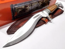13.75" Marbles Kukri Machete Brown Wood Handle Fixed Blade Combat Survival Knife