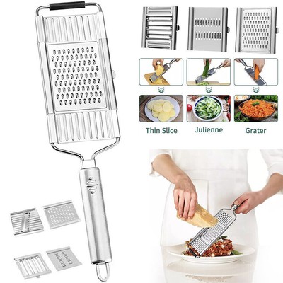 Multi-Purpose Vegetable Slicer Cuts Stainless Steel Grater Shredder Cut Set~