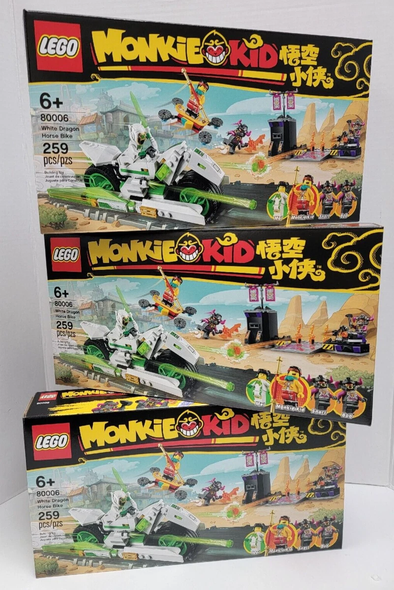 WHOLESALE LOTS LEGOS Monkie Kid 80006 White Dragon Horse Bike THREE NEW SETS! |