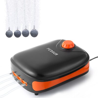 FEDOUR 4 Auslässe Aquarium Luftpumpe, leise Aquarium Sauerstoffpumpe, leistungsstarke Luft