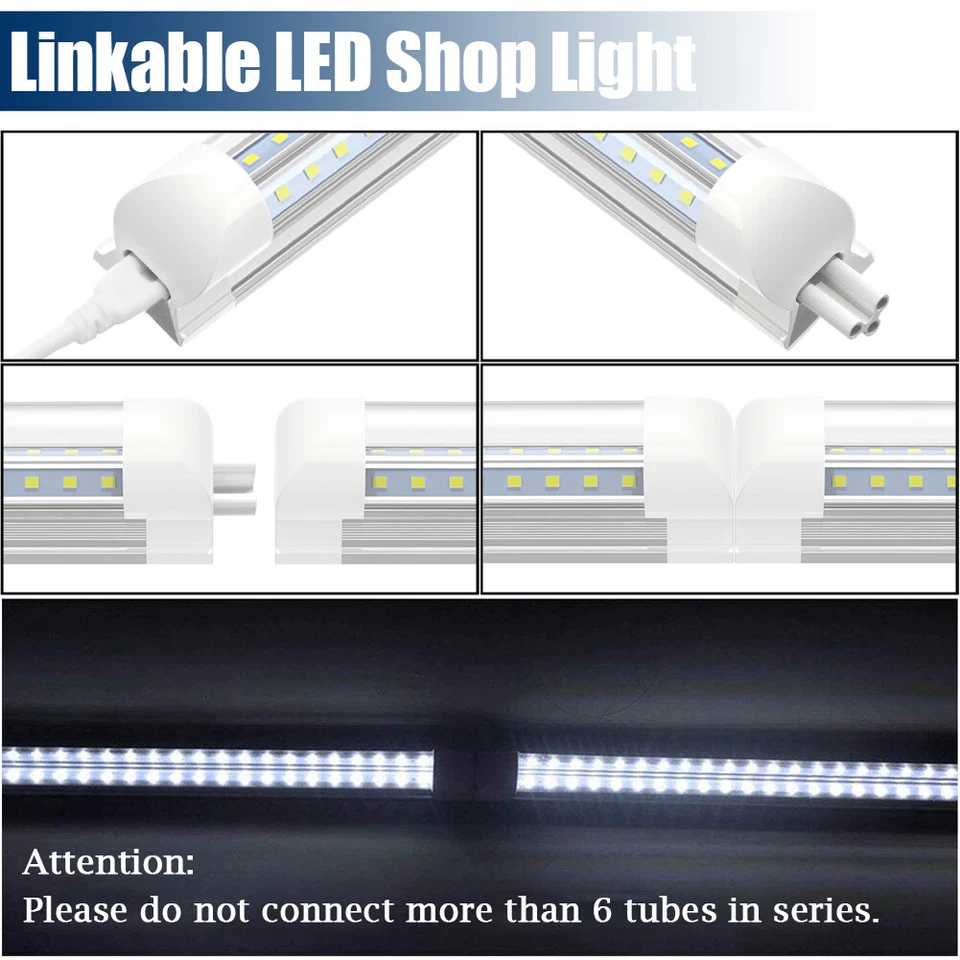 4~100PCS T8 4FT~8FT LED Shop Lights 6500K T8 4FT LED Tube Light Bulb Power Cable - Image 4 of 4