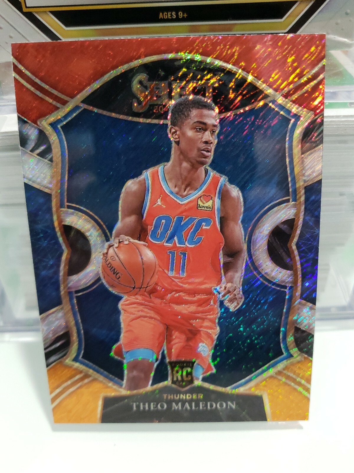 Theo Maledon 2020-21 Panini Select Concourse Red White Orange Shimmer Prizm PWE