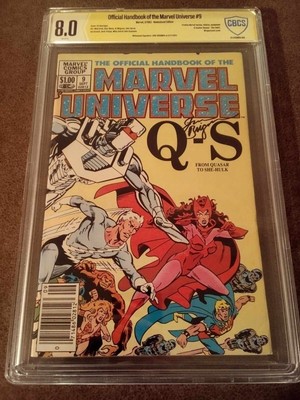 OFFICIAL HANDBOOK OF THE MARVEL UNIVERSE 9 CBCS Signed June Brigman Key 1st Work