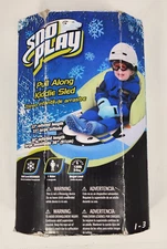 Sno Play Rope Pull Along Kiddie Snow Sled Backrest 33" Ages 1-3 Up to 120 lbs