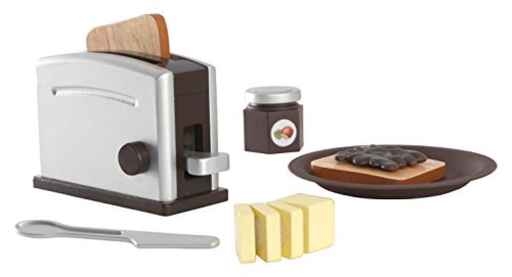 Kidkraft 63373 espresso - Set Tostapane con Accessori, in Legno, per Bambini, Ma