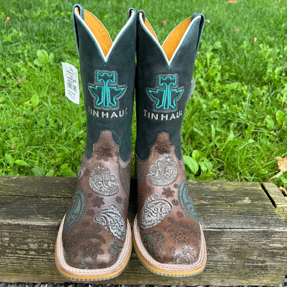 Женские сапоги Tin Haul модель Paisley Breeze Mandala Sole с квадратным носком 14-021-0007-1492 BR - Изображение 3 из 4