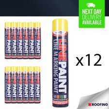 12x Bondit Line Marking Spray Paint Road Permanent Contractors 750ml YELLOW