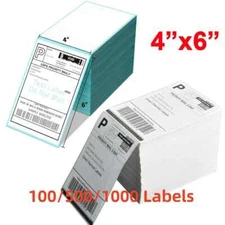 100/500/1000 4x6 Fanfold Direct Thermal Shipping Labels for Zebra Rollo US